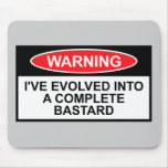 Warning sign,bastard warning theme mouse pad