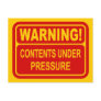 Warning Sign Contents Under Pressure Design Post Cards