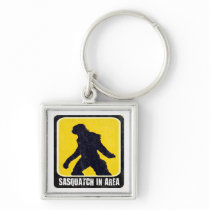 Warning Sign - Sasquatch in Area Keychain