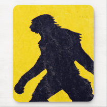 Warning Sign - Sasquatch in Area Mousepads