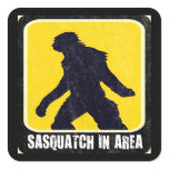 Warning Sign - Sasquatch in Area Square Sticker