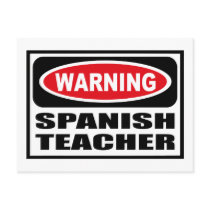 Warning SPANISH TEACHER Postcard by warningsignshirts Warning SPANISH TEACHER Postcard