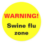 Warning! Swine flu zone Stickers