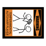 Warning! Temperamental Autoharp Player Postcards