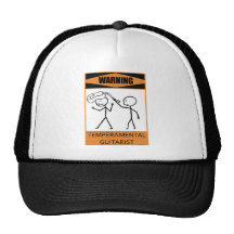 Warning Temperamental Guitarist Mesh Hat