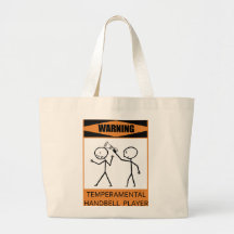 Warning Temperamental Handbell Player Tote Bag