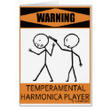 Warning Temperamental Harmonica Player cards by TempermentalMusician Warning Temperamental Harmonica Player cards