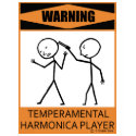 Warning Temperamental Harmonica Player t-shirts by TempermentalMusician Warning Temperamental Harmonica Player t-shirts