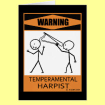 Warning! Temperamental Harpist cards