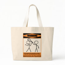 Warning Temperamental Mandolin Player Canvas Bags
