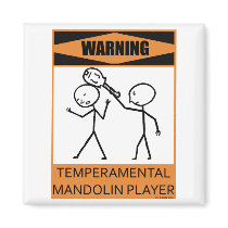 Warning Temperamental Mandolin Player magnets