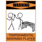 ladies_fitted_babydoll - Warning! Temperamental Marimba Player! I have heard that musicians can sometimes be temperamental, but I don't believe it. Do you know a musician that can be temperamental at times? If so, you can get this design for them on tee shirts, hats, mugs, posters, stickers, buttons, and other items.