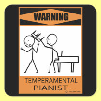 Warning! Temperamental Pianist stickers