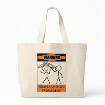 Warning Temperamental Trombonist Canvas Bag