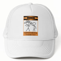 Warning Temperamental Trombonist Mesh Hat