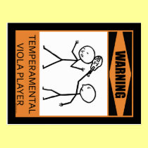 Warning! Temperamental Viola Player postcards