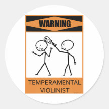 Warning Temperamental Violinist Sticker
