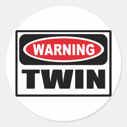 Warning TWIN Sticker Zazzle