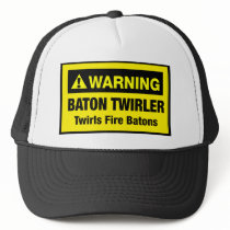 Warning Twirls Fire Batons Mesh Hat