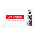 Warning Under The Influence Of Twins postage