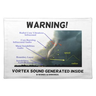 Warning! Vortex Sound Generated Inside (Tornado) Place Mat