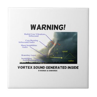 Warning! Vortex Sound Generated Inside (Tornado) Ceramic Tile