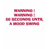 WARNING ! WARNING !60 SECONDS UNTIL  A MOOD SWING t-shirts