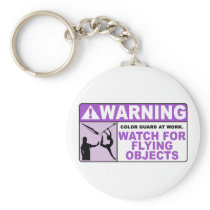 WARNING Watch For Flying Objects! Keychain