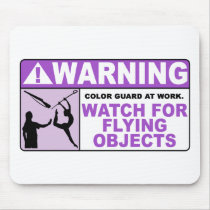 WARNING Watch For Flying Objects! Mouse Mat