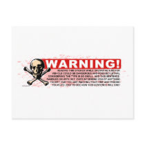 Warning-White Postcard