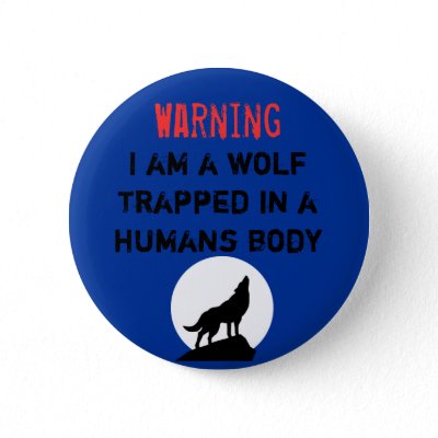 Warning wolf pin