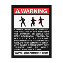 Warning Zombie Outbreak Postcard