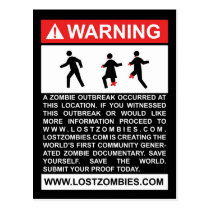 Warning Zombie Outbreak Postcard postcards