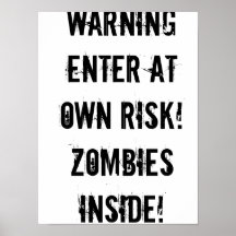 Warning! Zombies! Print