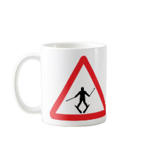 warnsign ski learner - skiing skier plow coffee mugs