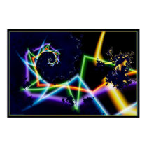 warp speed neon 1 posters