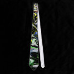 Warped Colorful Circles on Black Tie ties