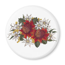 Warratha Flannel Flower Refrigerator Magnets