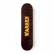 Warren skateboard fire and flames design.