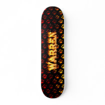 Warren skateboard fire and flames design.