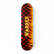 Warren skateboard fire and flames design.