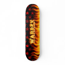 Warren skateboard fire and flames design.