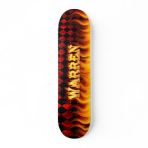 Warren skateboard fire and flames design.