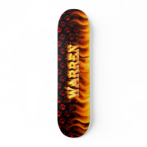 Warren skateboard fire and flames design.