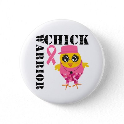 Warrior Chick Breast Cancer Pins
