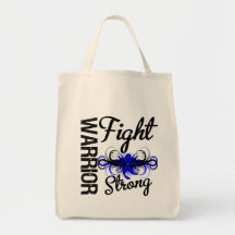 Warrior Fight Strong Colon Cancer Canvas Bag