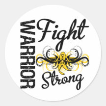 Warrior Fight Strong Testicular Cancer Round Sticker