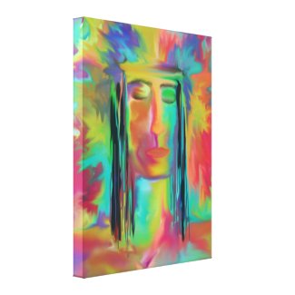 Warrior Of The Rainbow Digital Painting wrappedcanvas