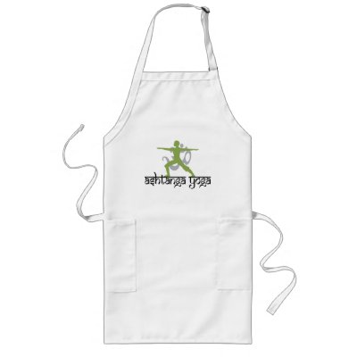 Warrior Pose Ashtanga Yoga Gift Apron by Yoga_TShirts_Gifts. Many More Yoga Designs CLICK ON Yoga Gifts, T-Shirts, Cards and More