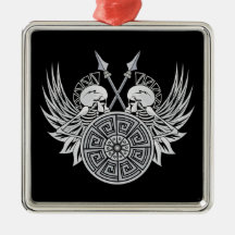 Warrior Skulls Christmas Tree Ornaments